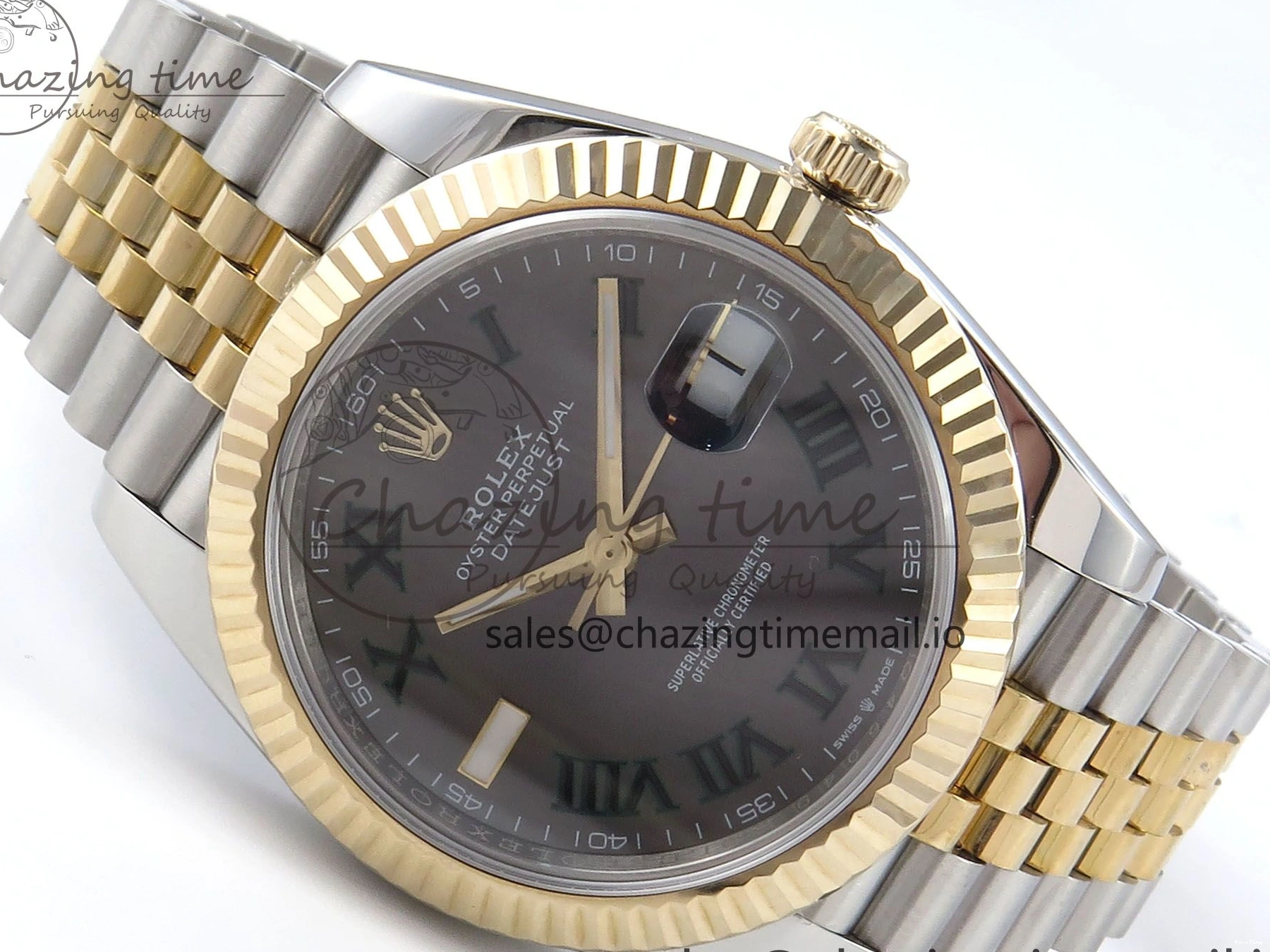 MiroTime 0424 Reliable DateJust 41mm 126333 SS YG 3EF 1:1 Best Edition Gray Roman Dial on SS YG Jubilee Bracelet SA 302